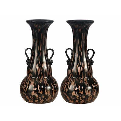 Springdale 9.75"H Malachi 2-Piece Art Glass Vase Set