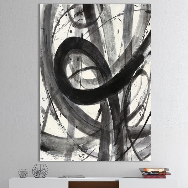 Shop Designart Black And White Minimalistic Painting Modern