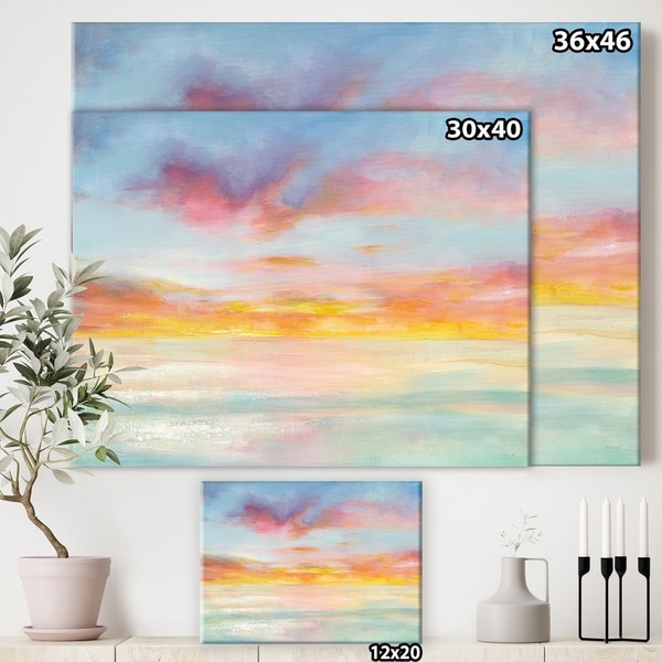 ABSTRACT MULTICOLOUR BLUE PINK CANVAS WALL ART PICTURE 18 X 32 INCHES FRAMED