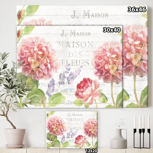 Designart Maison Des Fleurs Ii Farmhouse Canvas Art Pink