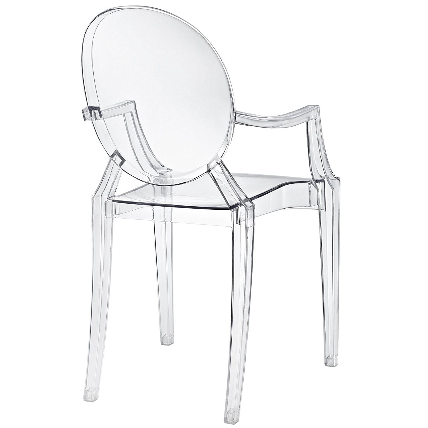 Shop Hcd Modern Dining Chair With Arms Chairs Clear Overstock 25706698