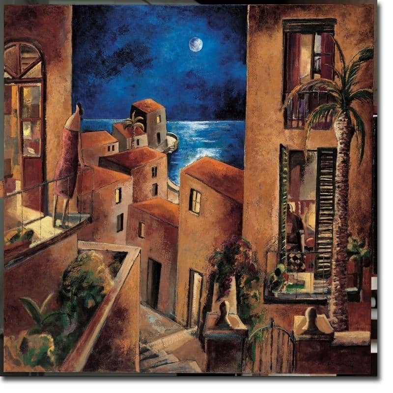 Miremos la Luna (Let's Look at the Moon) by Didier Lourenco Gallery Wrapped Canvas Giclee Art (30 in x 30 in, Ready to Hang)