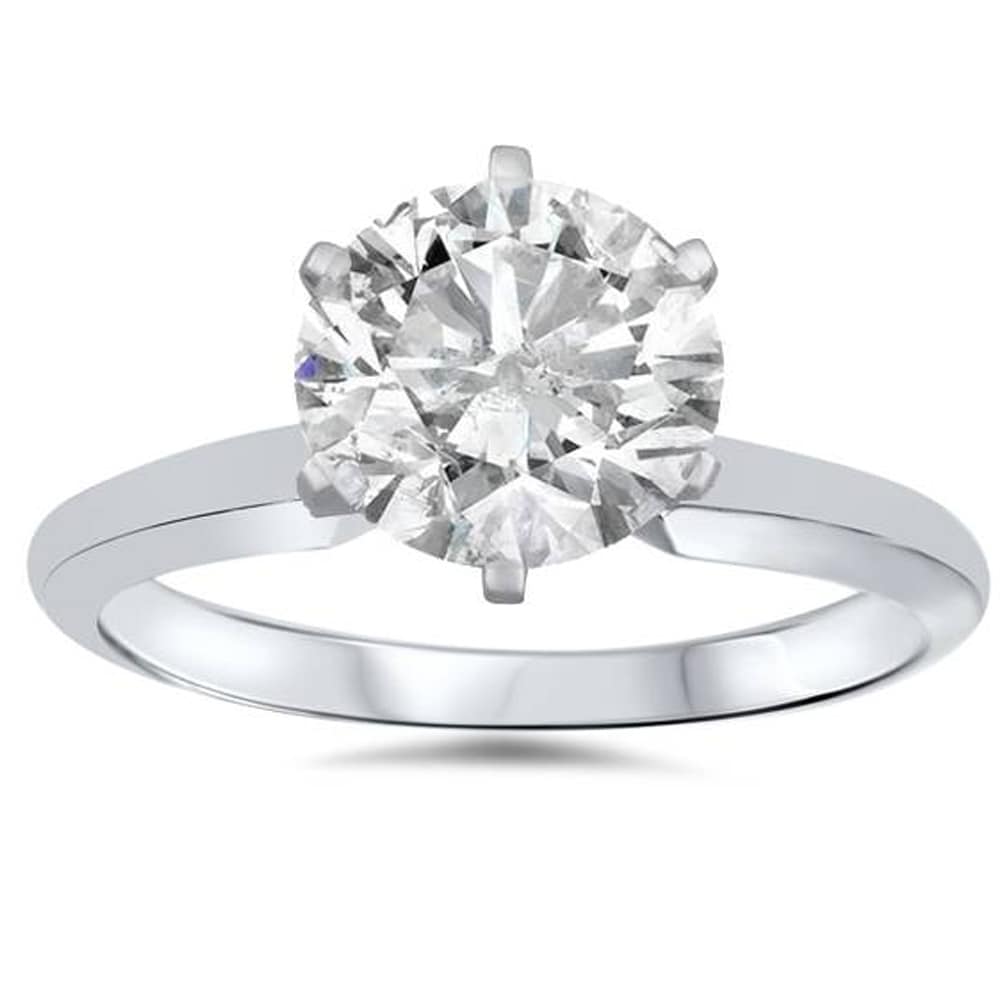 Bliss Diamond 14k White Gold 1 1/2 ct TDW Solitaire Diamond Engagement Ring Clarity Enhanced