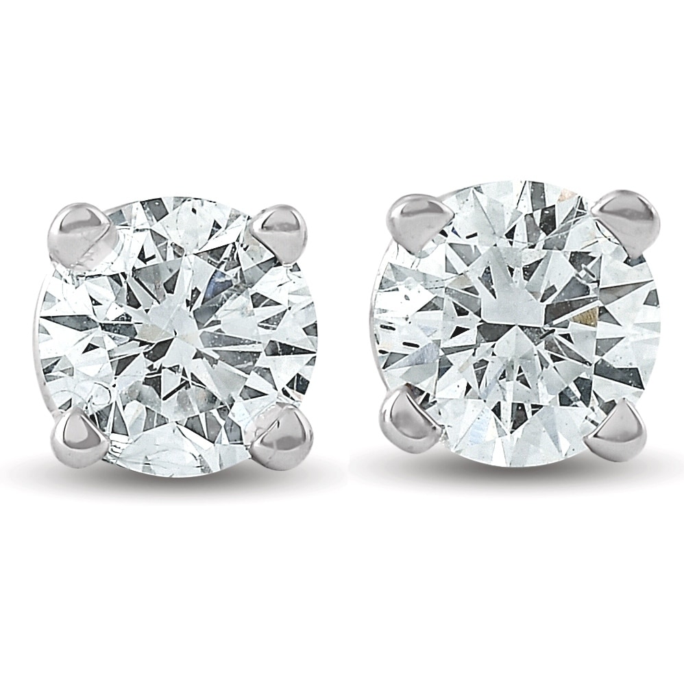 Shop Pompeii3 14k White Or Yellow Gold 1 3 Ct Tdw Diamond Studs