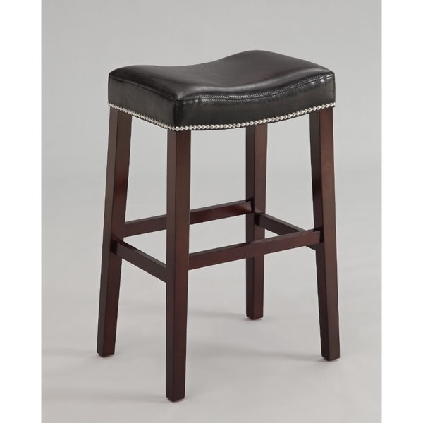Polyurethane Upholstered Wooden Bar Stool Set Of Two Black Polyurethane Upholstered Wooden Bar Stool Set Of Two Black And Brown