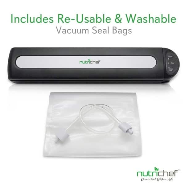 NutriChef White Kitchen Air Vacuum Sealer Container - Air Sealing