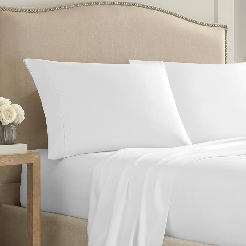 Martex Luxury 2000 Series Ultra-Soft Microbrushed Hemstitched Pillowcase Pair