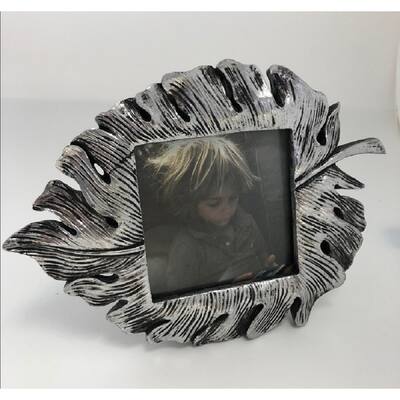 4x4 Leaf Silver Picture Frame