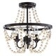 preview thumbnail 2 of 4, Jasper 3 Light Metal and Wood Bead Semi Flush Mount