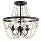 preview thumbnail 3 of 4, Jasper 3 Light Metal and Wood Bead Semi Flush Mount