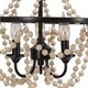 preview thumbnail 4 of 4, Jasper 3 Light Metal and Wood Bead Semi Flush Mount