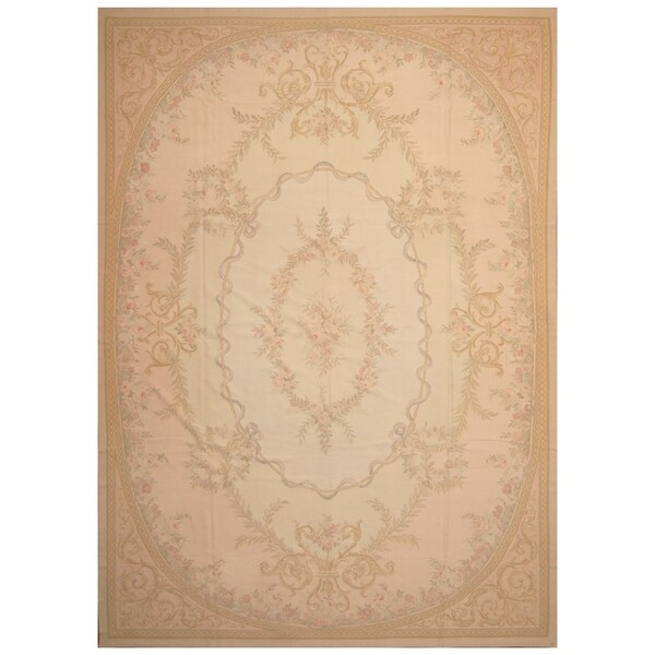 Handmade Sino Aubusson Flatweave Wool Rug - 9'7 x 13'6