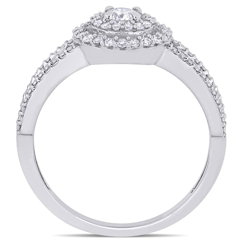3/4ct TDW Multi-Cut Diamond Engagement Ring in 14k White Gold by Miadora