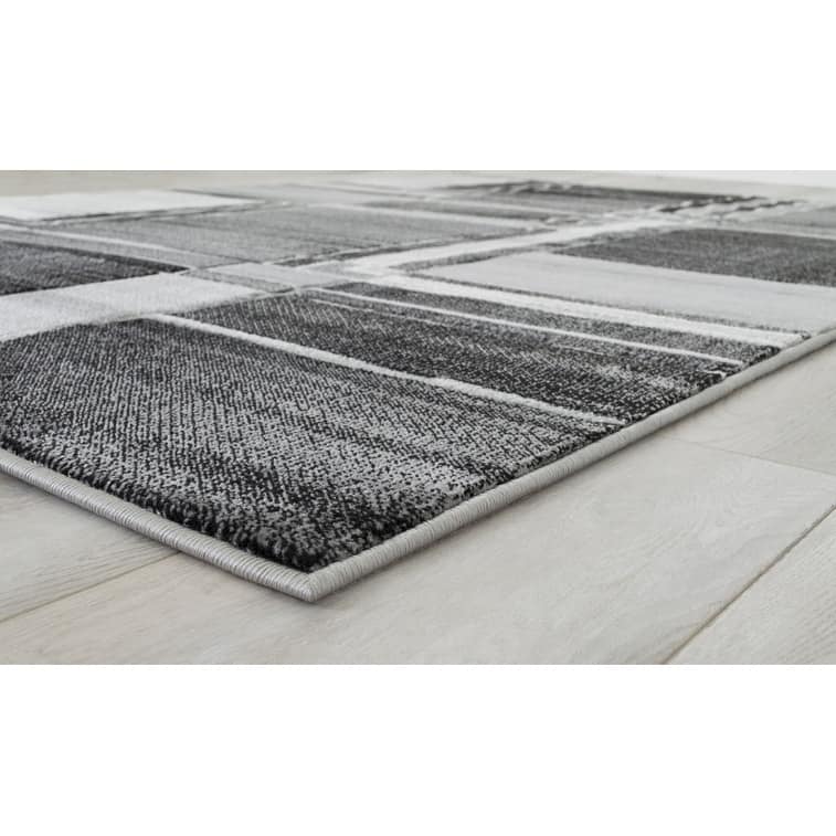 Allstar Rugs Hand-Carved Grey and White Rectangular Accent Area Rug ...
