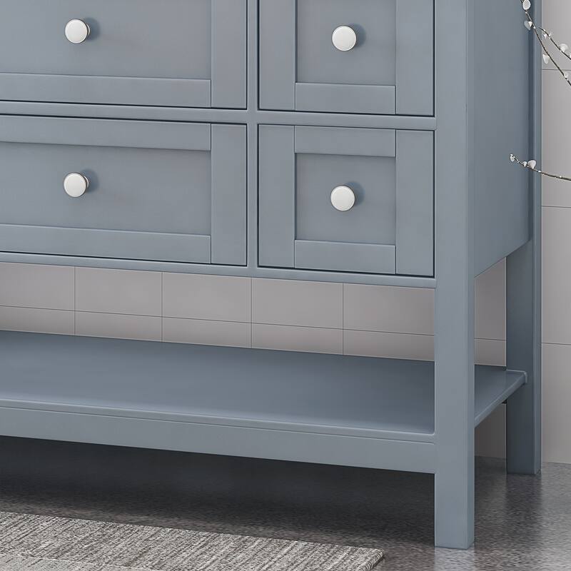 Douvier Contemporary 48" Wood Single Sink Bathroom Vanity with Carrera Marble Top by Christopher Knight Home