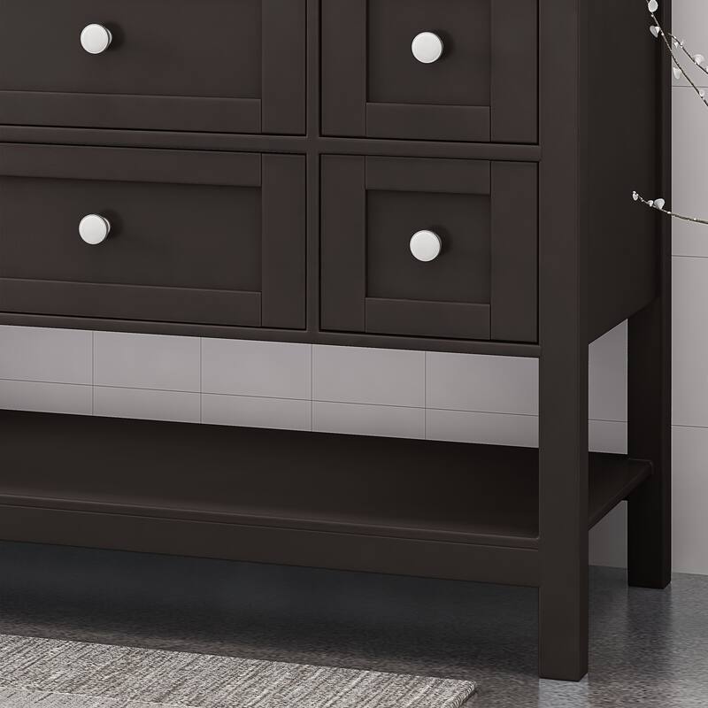 Douvier Contemporary 48" Wood Single Sink Bathroom Vanity with Carrera Marble Top by Christopher Knight Home