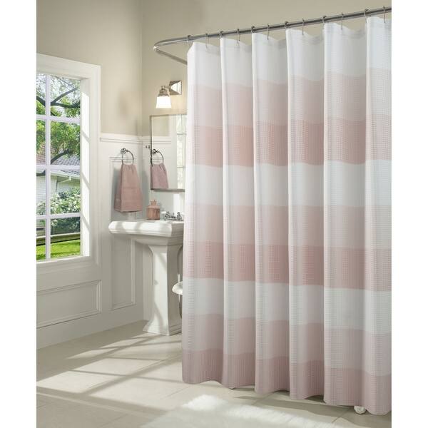Shop Dainty Home Ombre Waffle Weave Fabric Shower Curtain Free