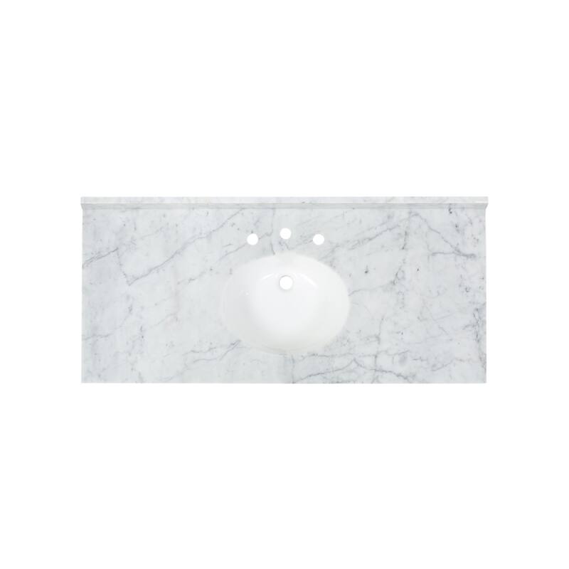 Holdame Contemporary 48" Wood Single Sink Bathroom Vanity with Carrera Marble Top by Christopher Knight Home