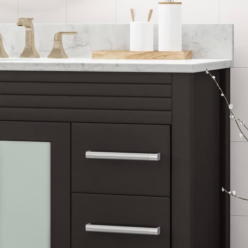 Holdame Contemporary 48" Wood Single Sink Bathroom Vanity with Carrera Marble Top by Christopher Knight Home