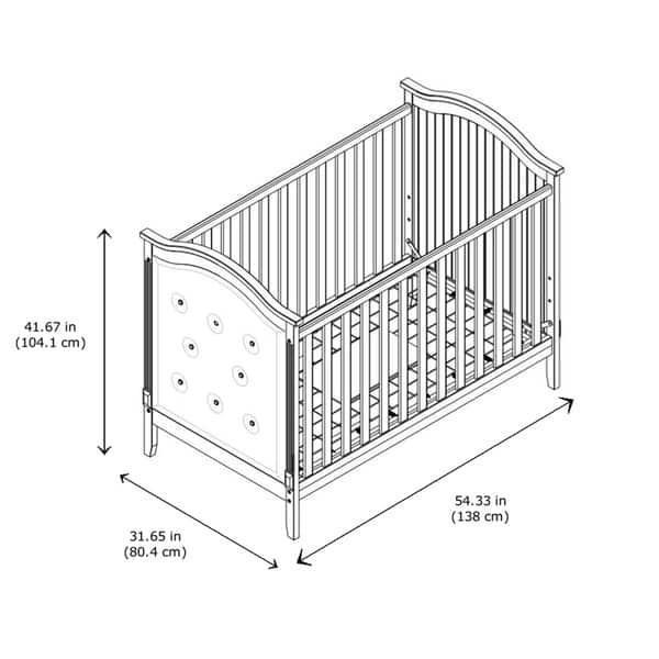 Graco Linden Tufted Upholstered 3-in-1 Convertible Crib with Adjustable Height Mattress and Converts to Toddler Bed & Day Bed