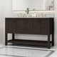 preview thumbnail 7 of 19, Jamison Contemporary 60" Wood Double Sink Bathroom Vanity with Carrera Marble Top by Christopher Knight Home
