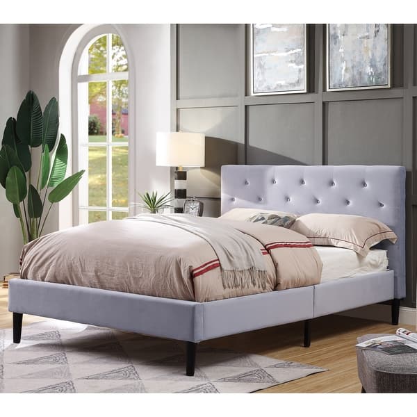 Furniture of America Tash Modern Tufted Fabric Platform Bed - - 25716624