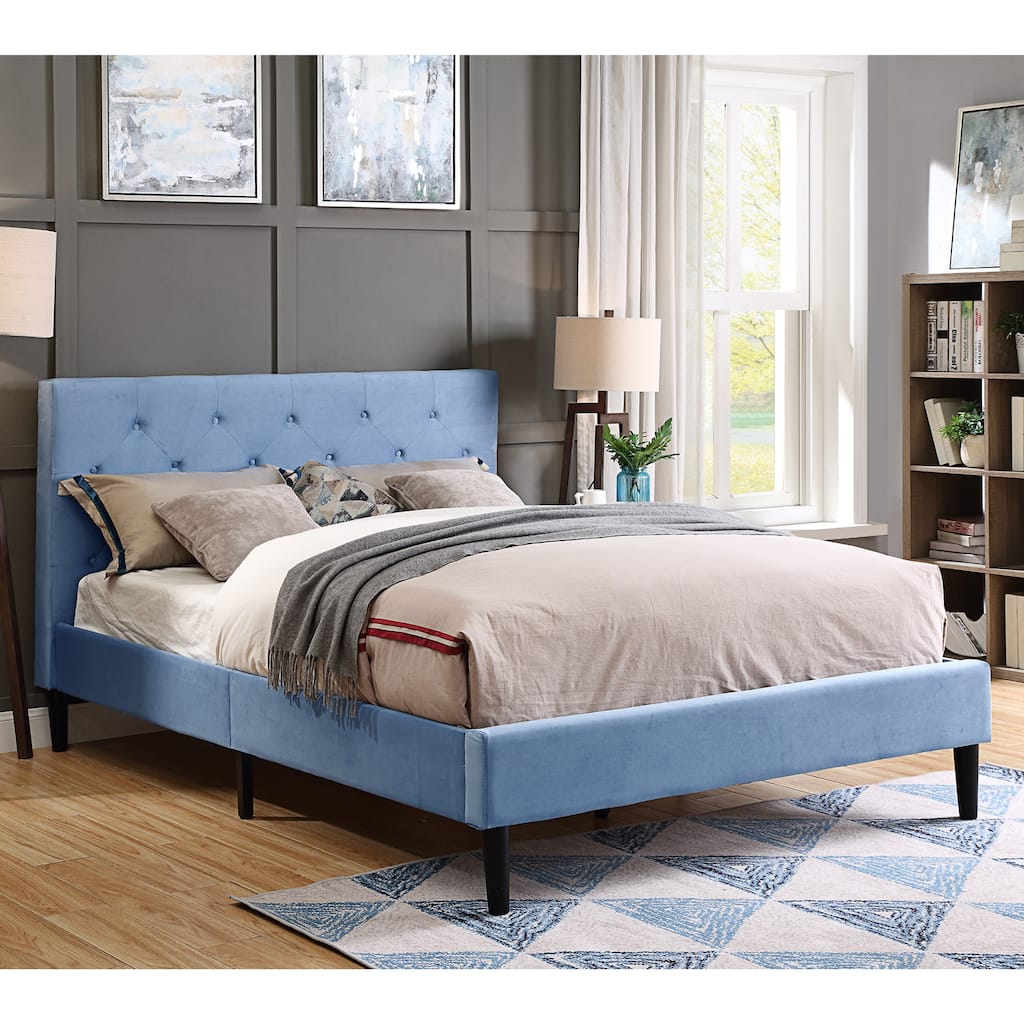Furniture of America Tash Modern Tufted Fabric Kids Platform Bed
