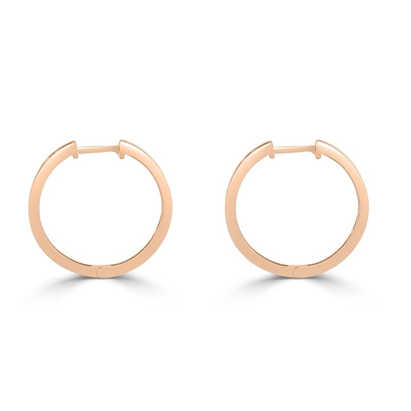 Auriya 1/5ctw Ultra-Petite Baguette Diamond Hoop Earrings 10K Gold - 0.85-inch (H-I, I1-I2)