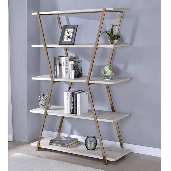 Silver Orchid Epstewin Metal Frame 4 Shelf Bookcase Silver Orchid Epstewin Metal Frame 4 Shelf Bookcase