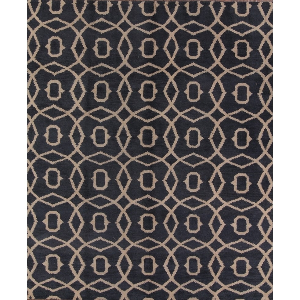 Hand Made Moroccan Oriental Trellis Gabbeh Oriental Area Rug Carpet - 9'8" x 8'3"