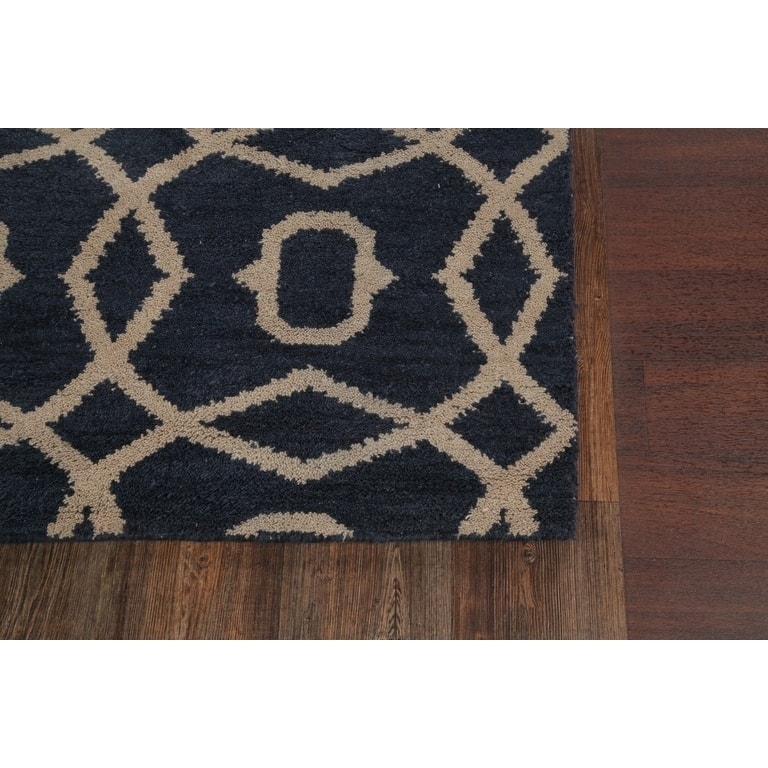 Hand Made Moroccan Oriental Trellis Gabbeh Oriental Area Rug Carpet - 9'8" x 8'3"