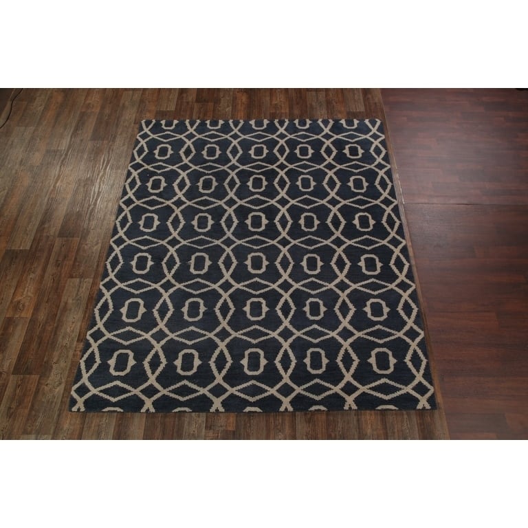 Hand Made Moroccan Oriental Trellis Gabbeh Oriental Area Rug Carpet - 9'8" x 8'3"