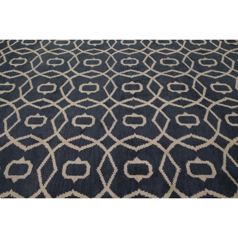 Hand Made Moroccan Oriental Trellis Gabbeh Oriental Area Rug Carpet - 9'8" x 8'3"