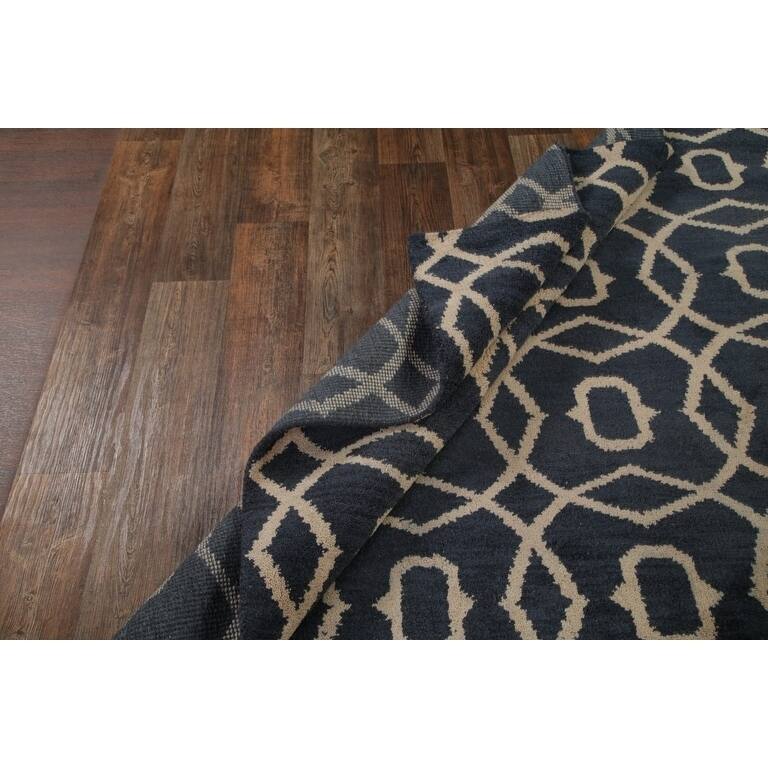 Hand Made Moroccan Oriental Trellis Gabbeh Oriental Area Rug Carpet - 9'8" x 8'3"