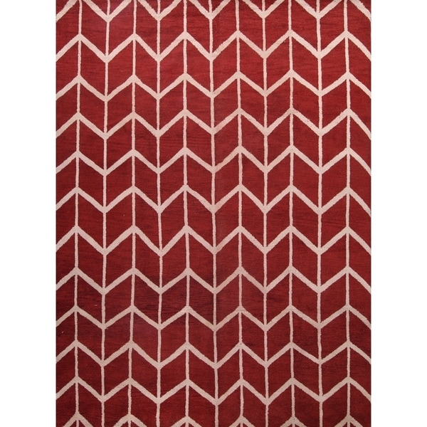 Moroccan Traditional Classical Oriental Hand Made Area Rug Wool Red - 10'0" x 13'7"