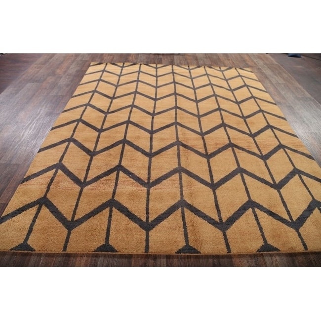 Hand Made Traditional Moroccan Trellis Oriental Area Rug - 9'11" x 8'2"