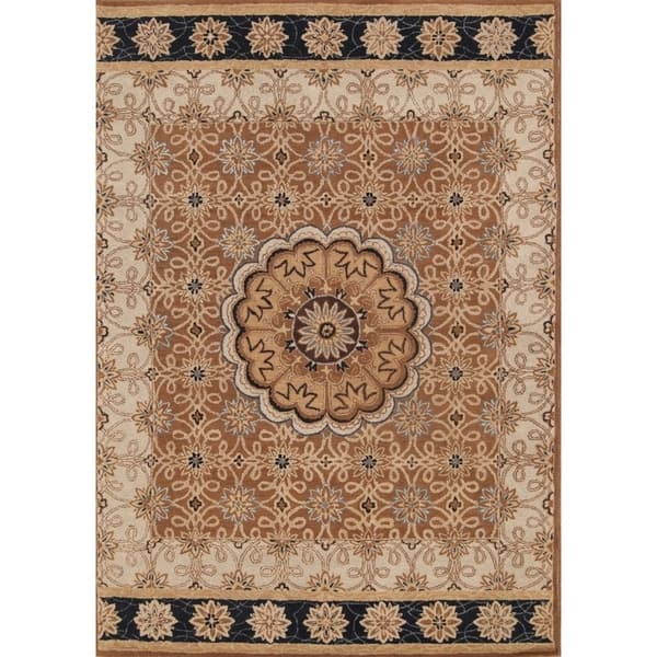 slide 2 of 20, Kashan Hand Tufted Wool Floral Area Rug Oriental Brown - 7'2" x 10'2"