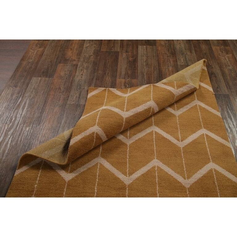 Traditional Hand Made Moroccan Oushak Oriental Geometric Area Rug - 7'10" x 4'11"