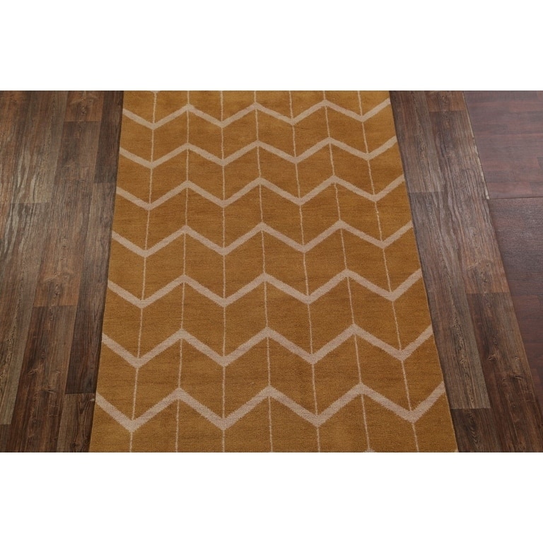 Traditional Hand Made Moroccan Oushak Oriental Geometric Area Rug - 7'10" x 4'11"