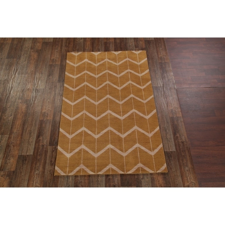 Traditional Hand Made Moroccan Oushak Oriental Geometric Area Rug - 7'10" x 4'11"