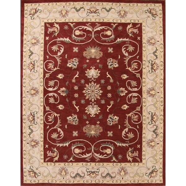 Copper Grove Pachna Classical Agra Traditional Oushak Hand Tufted Oriental Area Rug Red - 12'9" x 9'9"