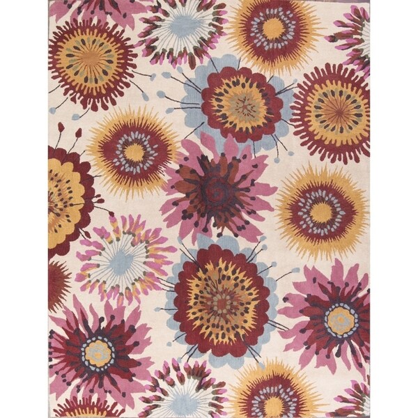 Porch & Den Aragon Hand-made Floral Wool Agra Oushak Oriental Area Rug - 10'0" x 13'0"