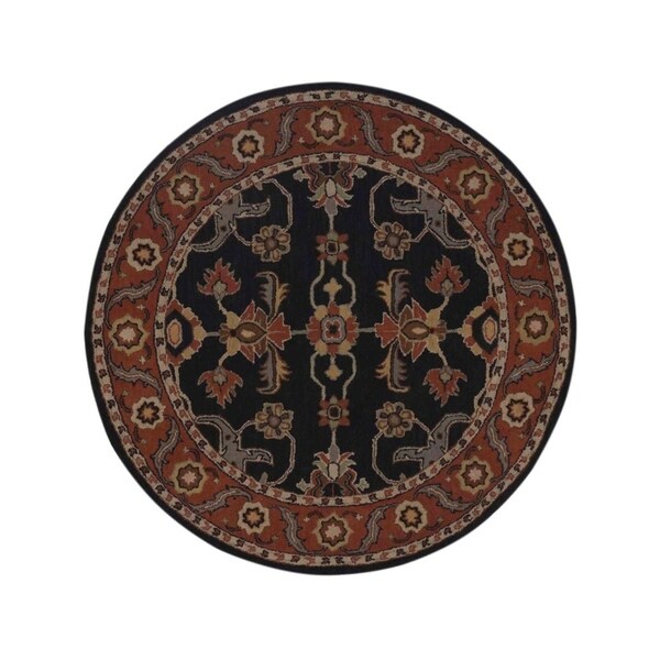Copper Grove Toftlund Oushak Indian Oriental Genuine Wool Floral Area Rug - 8'2" round