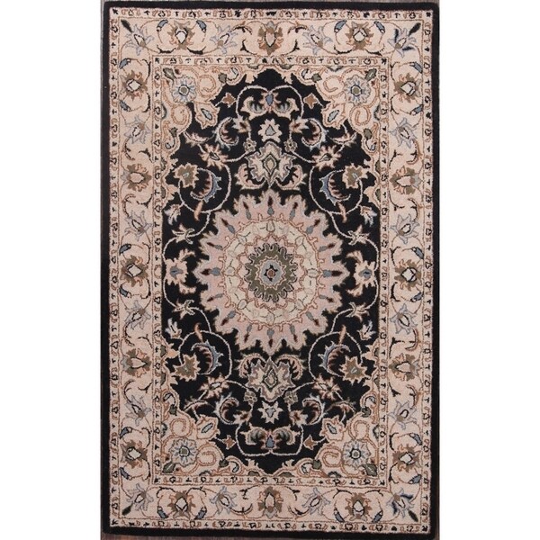 Hand Made Traditional Agra Tabriz Oriental Indian Medallion Area Rug - 8'0" x 5'0"