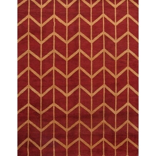 Red Gold Rug Red/Gold Moroccan Traditional Handmade Oriental Area Rug - 9'11