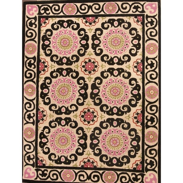 Hand Tufted Woolen Traditional Agra Oushak Oriental Floral Area Rug - 12' x 9'