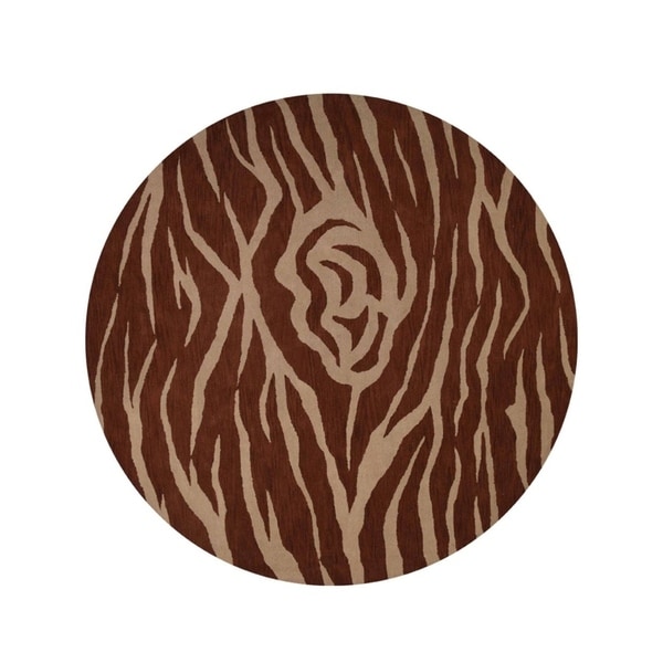 Porch & Den Wile Rose Hand-tufted Animal Print Tribal Area Rug - 10'0" round