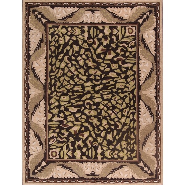Hand Tufted Agra Oushak Animal Leopard Print Rug Wool - 9'0" x 12'0"