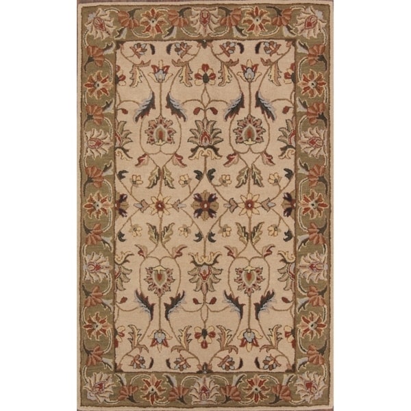 Copper Grove Lagoudera All-over Floral Kashan Agra Hand Tufted Oriental Area Rug - 7'10" x 4'11"