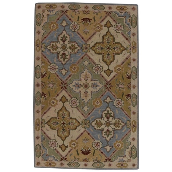 Copper Grove Vretsia Geometric Tabriz Wool Agra Hand Tufted Oriental Area Rug - 9'8" x 6'9"